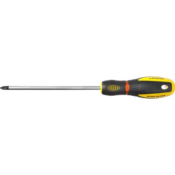 Отвертка STAYER "PROFI" "PROTech", двухкомп рукоятка, намагниченная, Cr-Mo, PH2x150мм 25132-2-15_z02 купить в Нягани