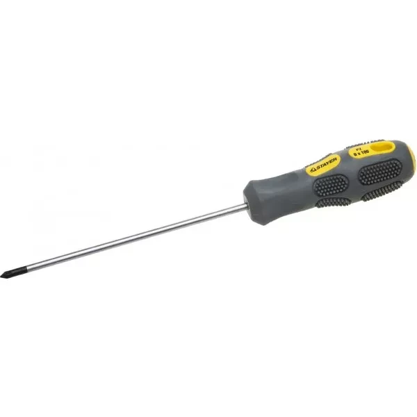 Отвертка STAYER "PROFESSIONAL" "MAX-GRIP" слесарная, Cr-V, намагниченная, PZ №0х100мм 25822-0-100 G купить в Нягани