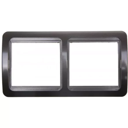 Панель СВЕТОЗАР &quot;ГАММА&quot; накладная, горизонтальная, цвет темно-серый металлик, 2 гнезда SV-54146-DM купить в Нягани