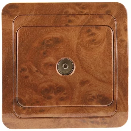 Розетка СВЕТОЗАР &quot;ГАММА&quot; телевизионная, цвет орех SV-54115-N купить в Нягани