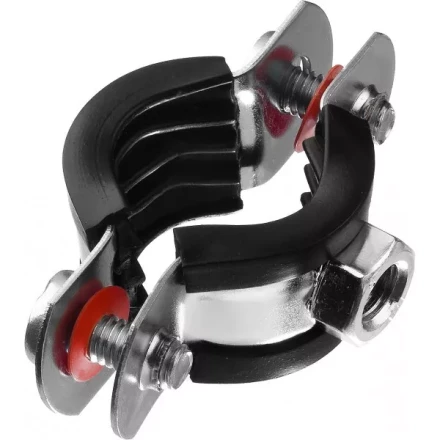 Хомут трубный с гайкой, оцинкованный, 1/2&quot;, 10шт, ЗУБР Мастер 37850-20-24 37850-20-24 купить в Нягани