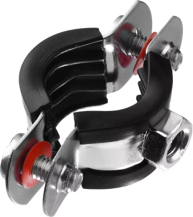 Хомут трубный с гайкой, оцинкованный, 1/2&quot;, 10шт, ЗУБР Мастер 37850-20-24 37850-20-24 купить в Нягани