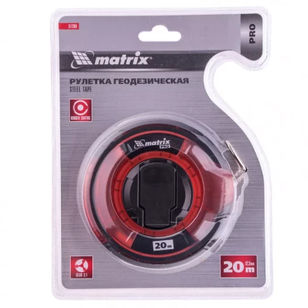 Рулетка геодезическая 20 м х 12,5 мм закрытый корпус стальная лента односторонняя шкала Pro Matrix 31280 купить в Нягани