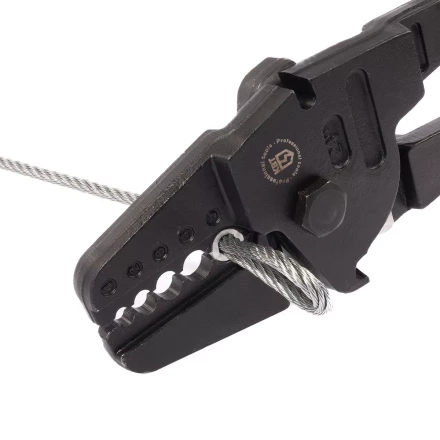 Пресс-клещи КВТ ПК-5-600Т с матрицей для опрессовки стальных тросов овальными алюминиевыми и медными втулками (91984) купить в Нягани