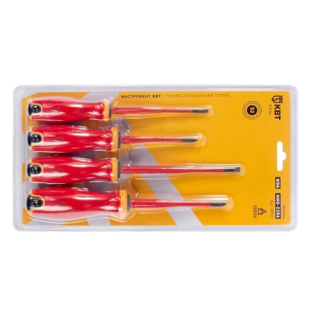 Набор диэлектрических отверток КВТ SLIM VDE НИО-2204 сталь S2, профиль SL, PH, 4 шт. (88931) купить в Нягани