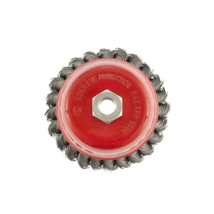 Щетка для УШМ 100 мм М14 &quot;чашка&quot; двухрядная крученая проволока 0,35 мм MTX 74677 купить в Нягани