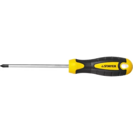Отвертка STAYER &quot;MASTER&quot; &quot;ТECHNO&quot;, двухкомпонентная рукоятка, магнитный наконечник, Cr-V, PH1x100мм 2508-1-10_z02 купить в Нягани
