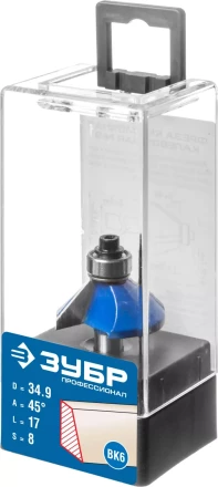 ЗУБР 34.9 x 16 мм, фреза кромочная калевочная (фасочная) №9, Профессионал (28711-34.9) купить в Нягани