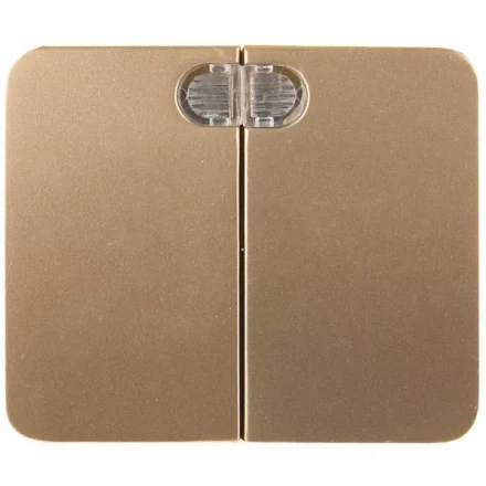 Выключатель СВЕТОЗАР &quot;ГАММА&quot; с подсветкой, двухклавишный, без вставки и рамки, цвет золотой металлик, 10A/~250B SV-54135-GM купить в Нягани