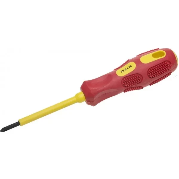 Отвертка STAYER "PROFESSIONAL" "MAX-GRIP" диэлектрическая, двухкомпонентная рукоятка, Cr-V, PH №0x60мм 25828-0-060 G купить в Нягани