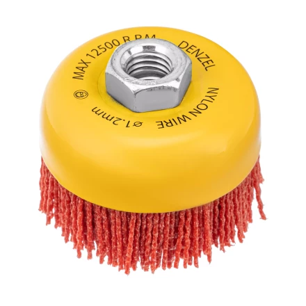 Щетка для УШМ, 75 мм, Чашка, нейлоновая щетина, М14, Denzel 74465 купить в Нягани