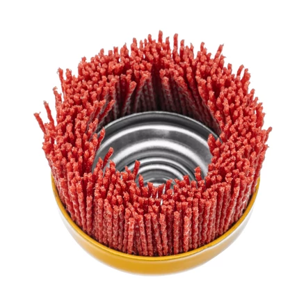 Щетка для УШМ, 75 мм, Чашка, нейлоновая щетина, М14, Denzel 74465 купить в Нягани