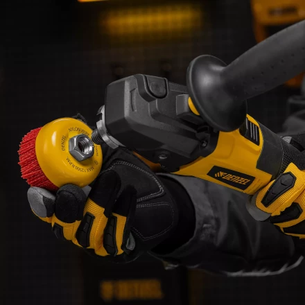 Щетка для УШМ, 75 мм, Чашка, нейлоновая щетина, М14, Denzel 74465 купить в Нягани