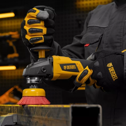 Щетка для УШМ, 75 мм, Чашка, нейлоновая щетина, М14, Denzel 74465 купить в Нягани