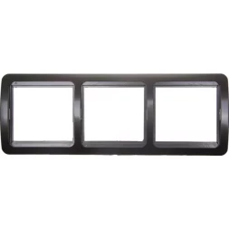 Панель СВЕТОЗАР "ГАММА" накладная, горизонтальная, цвет темно-серый металлик, 3 гнезда SV-54148-DM