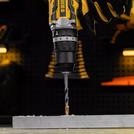 Сверло спиральное по металлу Denzel 7,5 x 109мм, Р6М5, Golden Tip, многогранная заточка, 718281 купить в Нягани