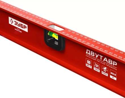 Уровень ЗУБР &quot;МАСТЕР&quot; двутавровый, усиленный, 3 глазка (один поворотный), 60см 4-34583-060 купить в Нягани