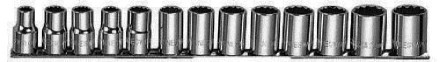Набор головок торцевых 12-гранных на рельсе 10-24мм Jonnesway S05H4113S 49078 купить в Нягани