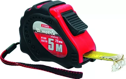 Рулетка Status autostop magnet+ 3 м х 16 мм обрезиненная нейлоновое покрытие  MATRIX 31007 купить в Нягани