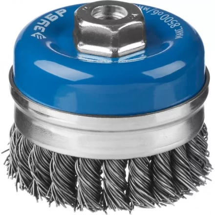 ЗУБР &quot;ПРОФЕССИОНАЛ&quot;. Щетка чашечная усиленная для УШМ, плетеные пучки стальной проволоки 0,8мм, 80ммхМ14 35271-080_z02 купить в Нягани
