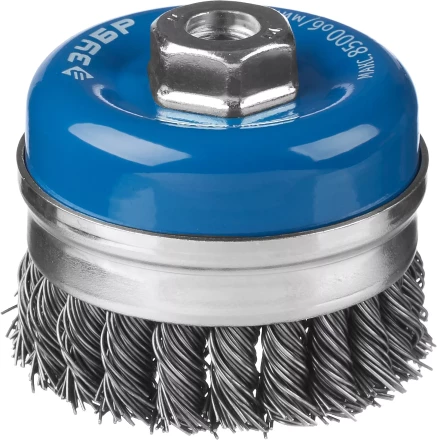 ЗУБР &quot;ПРОФЕССИОНАЛ&quot;. Щетка чашечная усиленная для УШМ, плетеные пучки стальной проволоки 0,8мм, 80ммхМ14 35271-080_z02 купить в Нягани