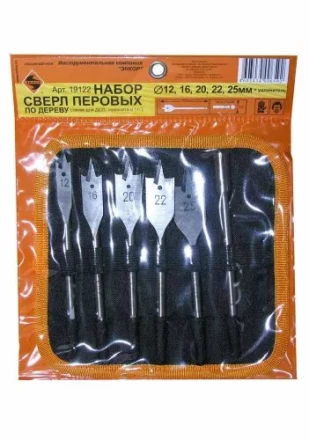 Набор сверл перовых  5 шт12-25х152мм+ 1удл.в сум1/1/40 19122 купить в Нягани