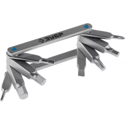 Набор ЗУБР &quot;ЭКСПЕРТ&quot;: Ключи имбус,универс,складные,Cr-V,сатинир покрытие,суперкомпактный,HEX,TORX,PH №1,SL 5мм,8-в-1 27423-H8 купить в Нягани