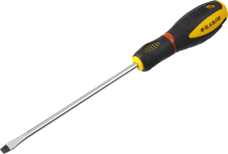 Отвертка STAYER "PROFI" "PROTech", двухкомп рукоятка, намагниченная, Cr-Mo, SL6,0x150мм 25131-06-15_z02 купить в Нягани
