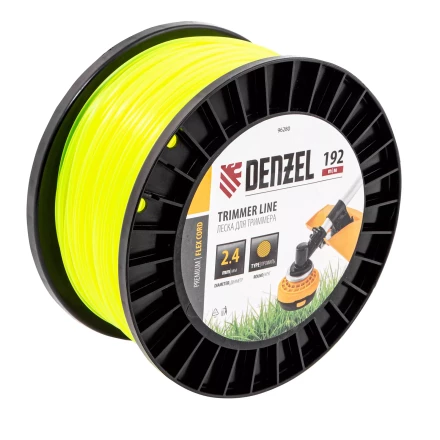 Леска для триммера круглая Denzel, 2,4мм х 192м, на DIN катушке FLEX CORD, 96280 купить в Нягани