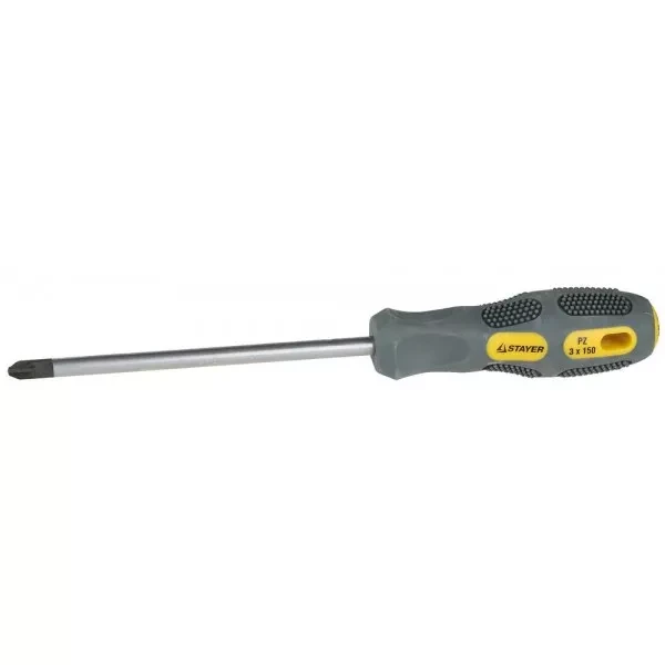 Отвертка STAYER "PROFESSIONAL" "MAX-GRIP" слесарная, Cr-V, намагниченная, PZ №3x150мм 25822-3-150 G купить в Нягани