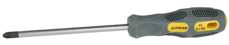 Отвертка STAYER "PROFESSIONAL" "MAX-GRIP" слесарная, Cr-V, намагниченная, PZ №3x150мм 25822-3-150 G купить в Нягани