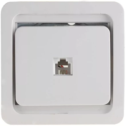 Розетка СВЕТОЗАР &quot;ГАММА&quot; телефонная одинарная, цвет белый SV-54117-W купить в Нягани