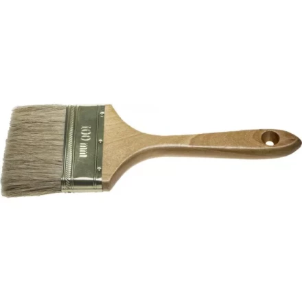 Кисть плоская  ЗУБР &quot;УНИВЕРСАЛ-ЭКСПЕРТ&quot;, натуральная щетина, деревянная ручка, 100мм 4-01005-100 купить в Нягани
