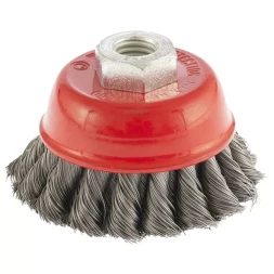 Щетка для УШМ 75 мм М14 "чашка" двухрядная крученая проволока 0,5 мм MTX 74681