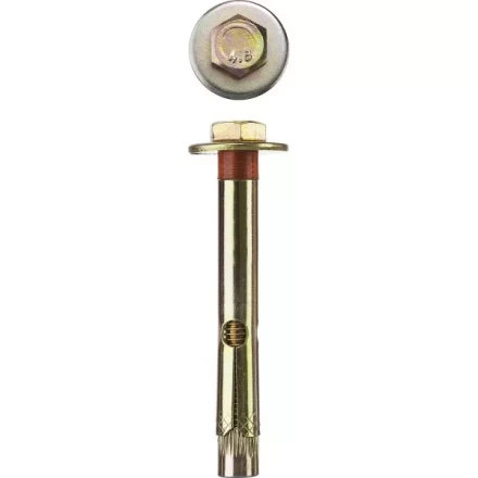 Болт анкерный ЗУБР с пластиковым кольцом, желтопассивированный, 12х110мм, ТФ6, 1шт 4-302316-12-110 купить в Нягани