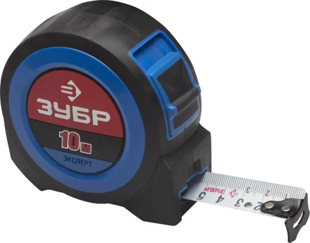 Рулетка ЗУБР, сверхширок полотно, особо длинный вылет, нейлон покрытие, упрочненный двухкомп корпус, 10м/27мм 34059-10-27 купить в Нягани