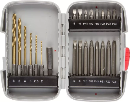 Набор ЗУБР &quot;МАСТЕР&quot;: Насадки для шуруповерта и дрели, биты, биты-сверла, адаптер, 23 предмета 26056-H23 купить в Нягани