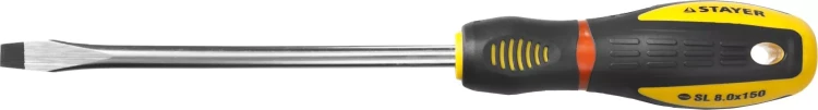 Отвертка STAYER "PROFI" "PROTech", двухкомп рукоятка, намагниченная, Cr-Mo, SL8,0x150мм 25131-08-15_z02 купить в Нягани