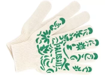 Перчатки садовые х/б, ПВХ узор &quot;летний сад&quot;, 10 класс, PALISAD Россия 67771 купить в Нягани