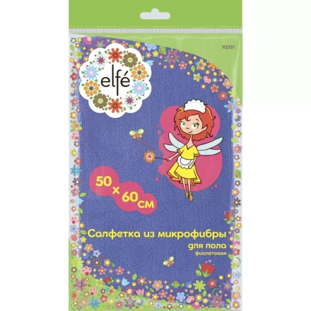 Салфетка из микрофибры для пола фиолетовая 500х600 мм Elfe 92331 купить в Нягани