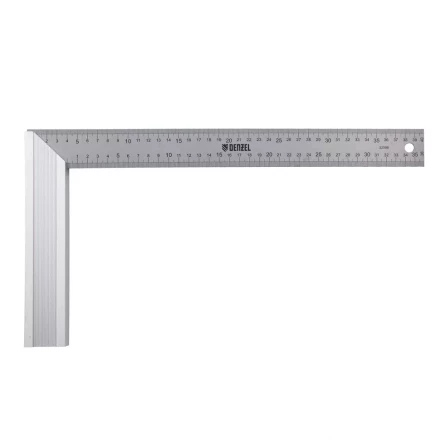 Угольник стальной 400 мм, нержавеющая сталь, градуировка, алюминиевое основание Denzel 32398 купить в Нягани