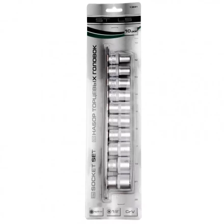 Набор универсальных торцевых головок 1/2 SpLine CrV 10 шт 10-22 мм Stels 13641 купить в Нягани