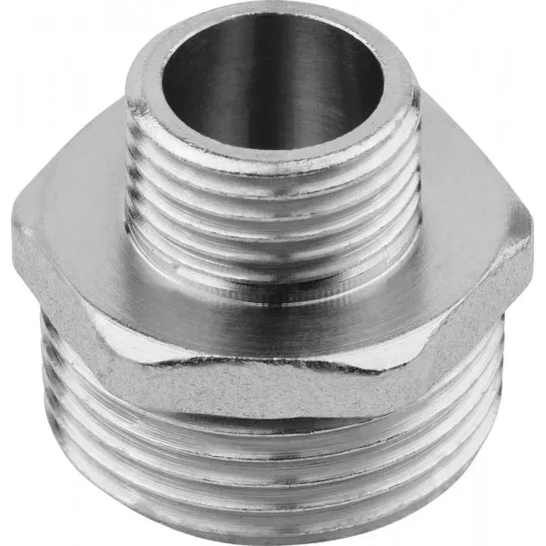 Бочонок ЗУБР "ЭКСПЕРТ" переходной, никелированная латунь, 1/2"-3/4" 51241-1/2-3/4 купить в Нягани