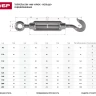 Талреп ЗУБР "ПРОФЕССИОНАЛ"  DIN 1480, крюк-кольцо, оцинкованный, кованая натяжная муфта, М6, 15 шт 4-304355-06 купить в Нягани
