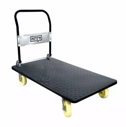 Тележка ручная платформенная пластиковая HITCH 175кг 720*460 колеса резиновые 100мм (SZ086118) купить в Нягани