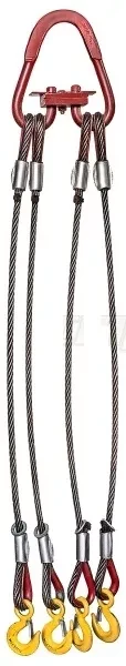 Строп канатный четырехветвевой 4СК 4 т L=4.5 м Звено РТ-3 с кч din 2.0 т канат din опрессовка купить в Нягани