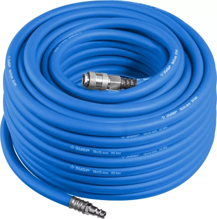 ЗУБР 20 м, 10 х 15 мм, 20 бар, воздушный шланг с фитингами рапид, Профессионал (6481-20) купить в Нягани