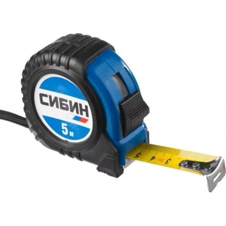 Рулетка СИБИН, обрезиненный пластиковый корпус, 5м/19мм 34019-05-19 купить в Нягани
