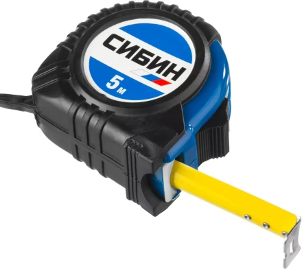 Рулетка СИБИН, обрезиненный пластиковый корпус, 5м/19мм 34019-05-19 купить в Нягани