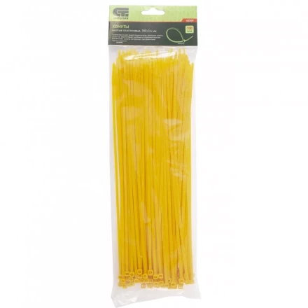 Хомуты 300х3,6 мм пластиковые желтые 100 штук СИБРТЕХ 45509 купить в Нягани